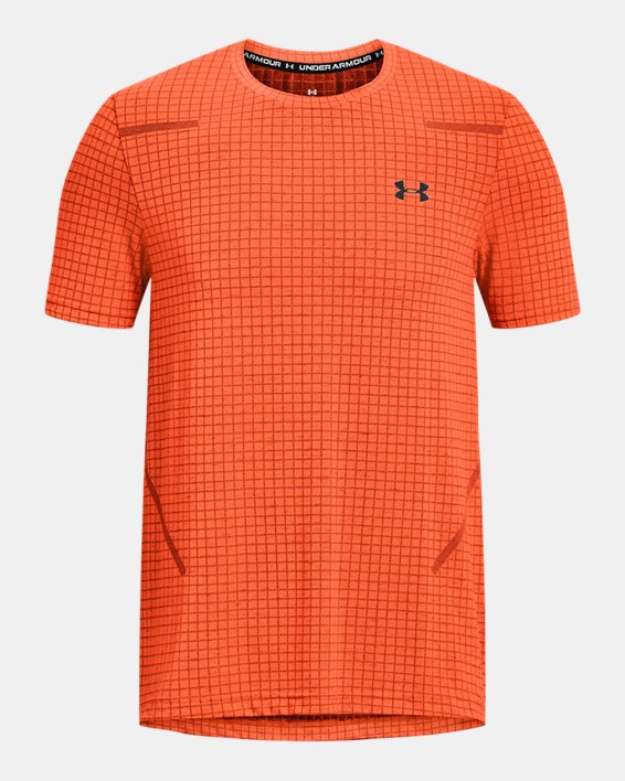 Men's UA Seamless Grid Short Sleeve, Orange, pdpMainDesktop image number 4